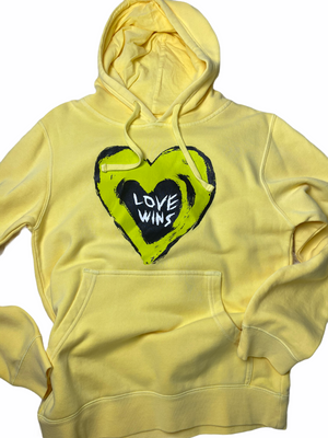 LOVE WINS Unisex Yellow Hoodie