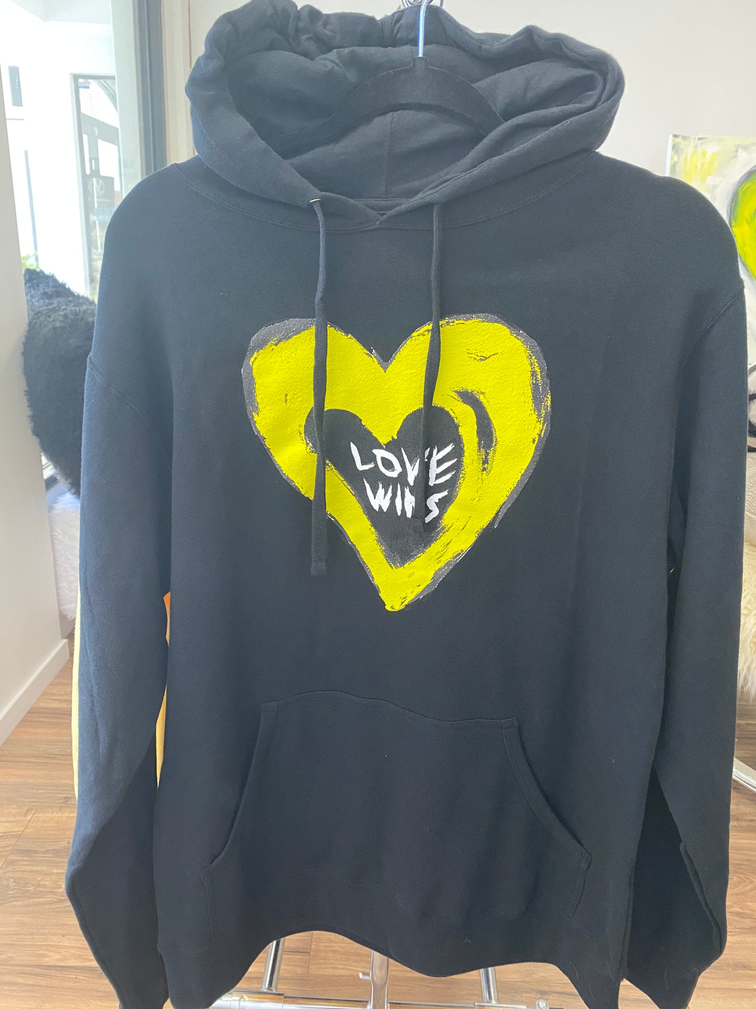 LOVE WINS Unisex Black Hoodie