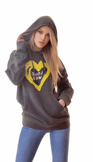 LOVE WINS Unisex Slate Grey Hoodie