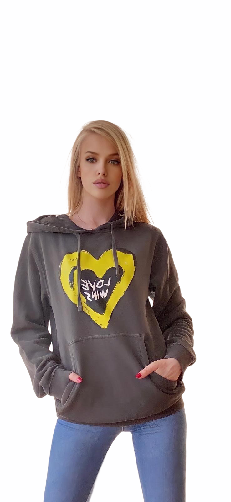 LOVE WINS Unisex Slate Grey Hoodie