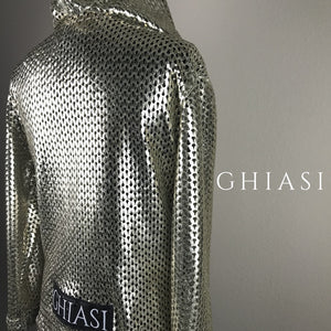 Champagne Gold Laser Cut Italian Lambskin Hoodie