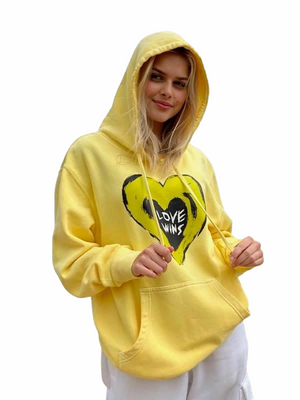 LOVE WINS Unisex Yellow Hoodie