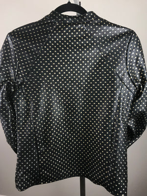 Black and Gold-Dotted Italian Lambskin Jacket