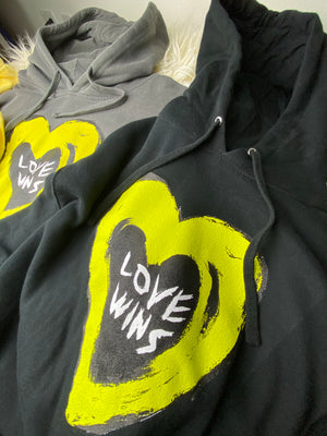 LOVE WINS Unisex Black Hoodie