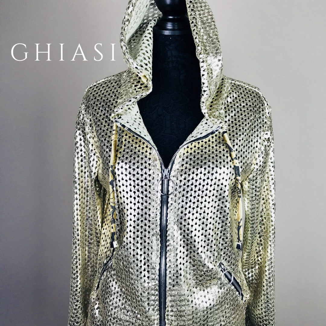 Champagne Gold Laser Cut Italian Lambskin Hoodie