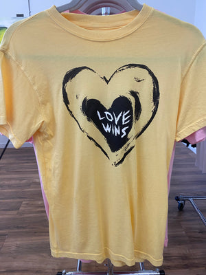 LOVE WINS Unisex Yellow T-Shirt