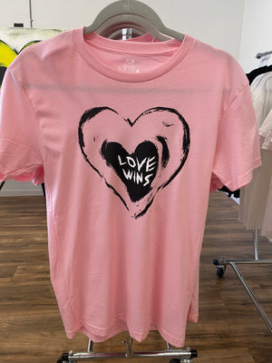 LOVE WINS Unisex Pink T-Shirt