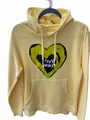 LOVE WINS Unisex Yellow Hoodie